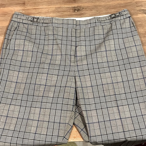 Plaid office trouser, straight leg - Picture 1 of 5